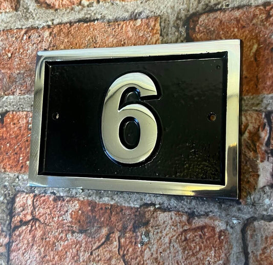 Modern door number sign in black